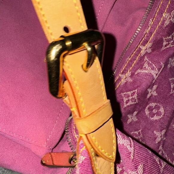 Louis Vuitton Baggy Shoulder Bag Pink Fuchsia Denim SD0036 - Picture 8 of 14